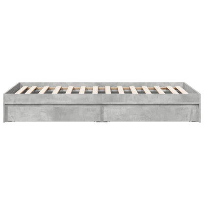 Bed Frame with Drawers without Mattress Concrete Grey 90x190 cm Single