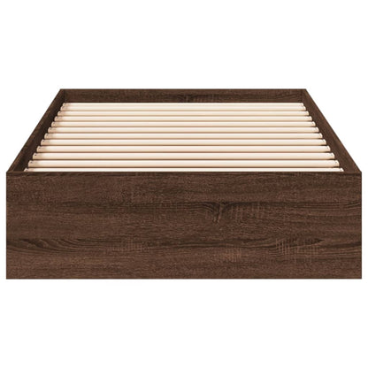Bed Frame with Drawers without Mattress Brown Oak 90x190 cm Single