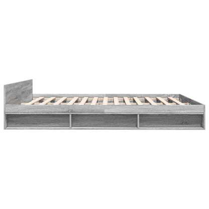 Bed Frame with Drawers without Mattress Grey Sonoma 200x200 cm