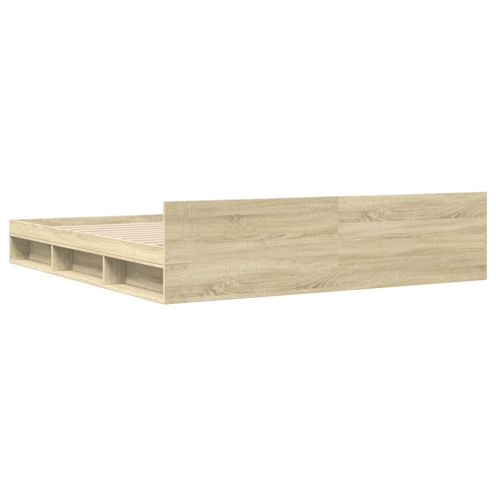Bed Frame with Drawers without Mattress Sonoma Oak 180x200 cm Super King