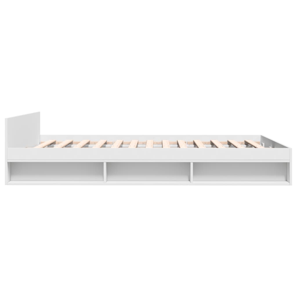 Bed Frame with Drawers without Mattress White 135x190 cm Double
