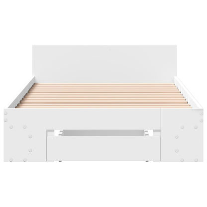 Bed Frame with Drawer without Mattress White 100x200 cm