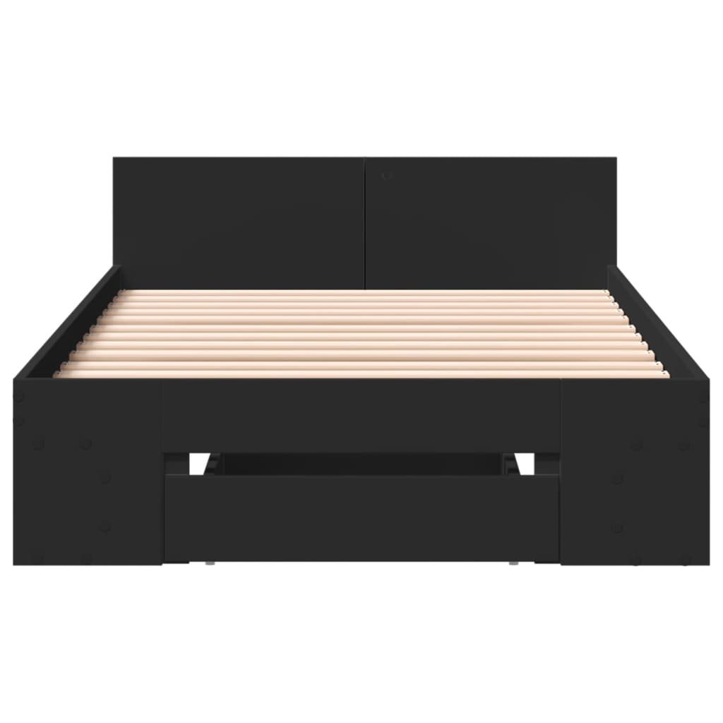 Bed Frame with Drawer without Mattress Black 100x200 cm