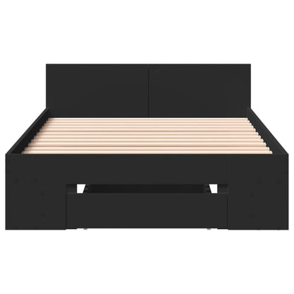 Bed Frame with Drawer without Mattress Black 100x200 cm