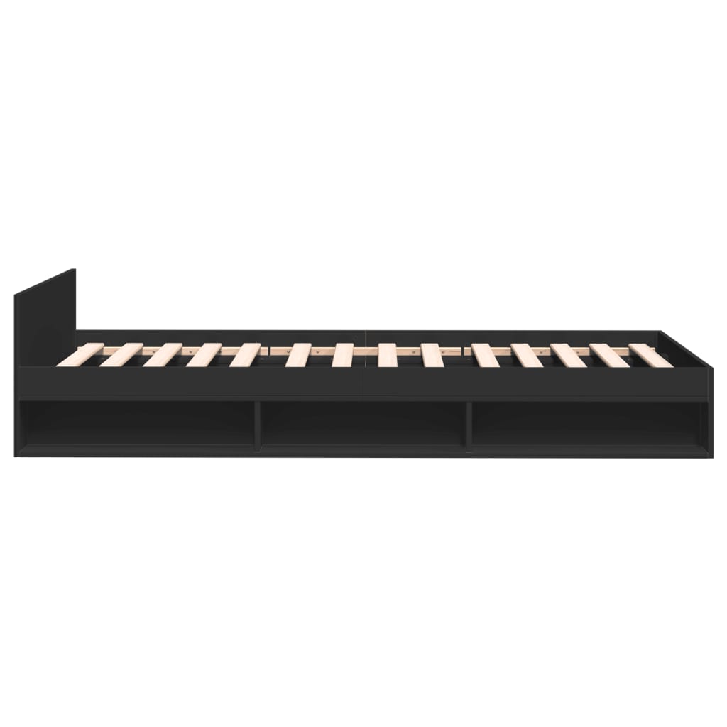 Bed Frame with Drawer without Mattress Black 100x200 cm