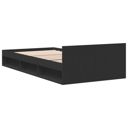 Bed Frame with Drawer without Mattress Black 100x200 cm