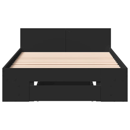 Bed Frame with Drawer without Mattress Black 75x190 cm Small Single