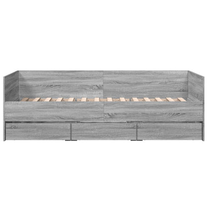 Daybed with Drawers without Mattress Grey Sonoma 100x200 cm