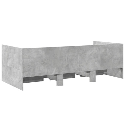 Daybed with Drawers without Mattress Concrete Grey 90x190 cm Single