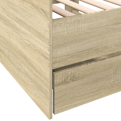Daybed with Drawers without Mattress Sonoma Oak 75x190 cm Small Single