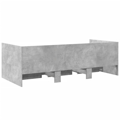 Daybed with Drawers without Mattress Concrete Grey 75x190 cm Small Single
