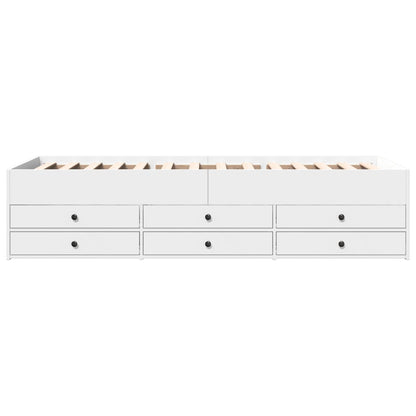 Daybed with Drawers without Mattress White 90x200 cm