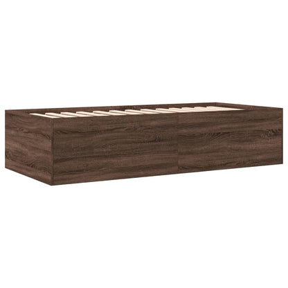 Daybed with Drawers without Mattress Brown Oak 90x200 cm
