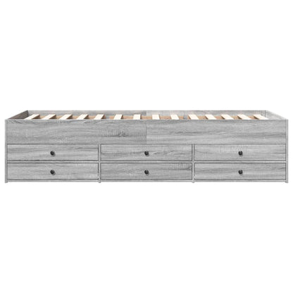 Daybed with Drawers without Mattress Grey Sonoma 90x190 cm Single