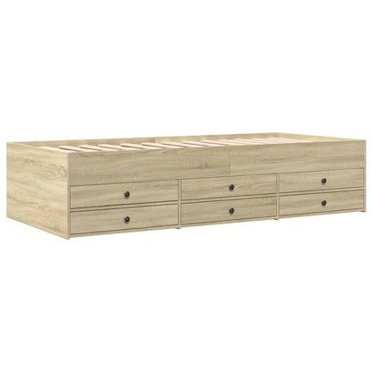 Daybed with Drawers without Mattress Sonoma Oak 75x190 cm Small Single