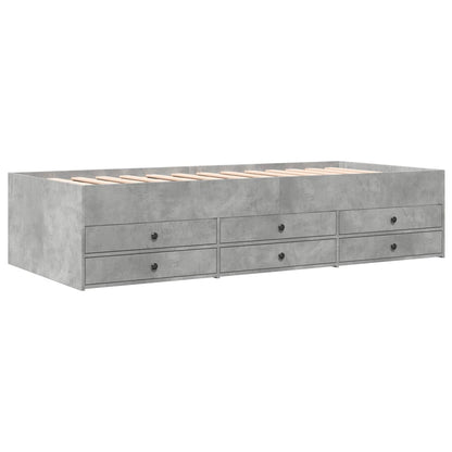 Daybed with Drawers without Mattress Concrete Grey 75x190 cm Small Single