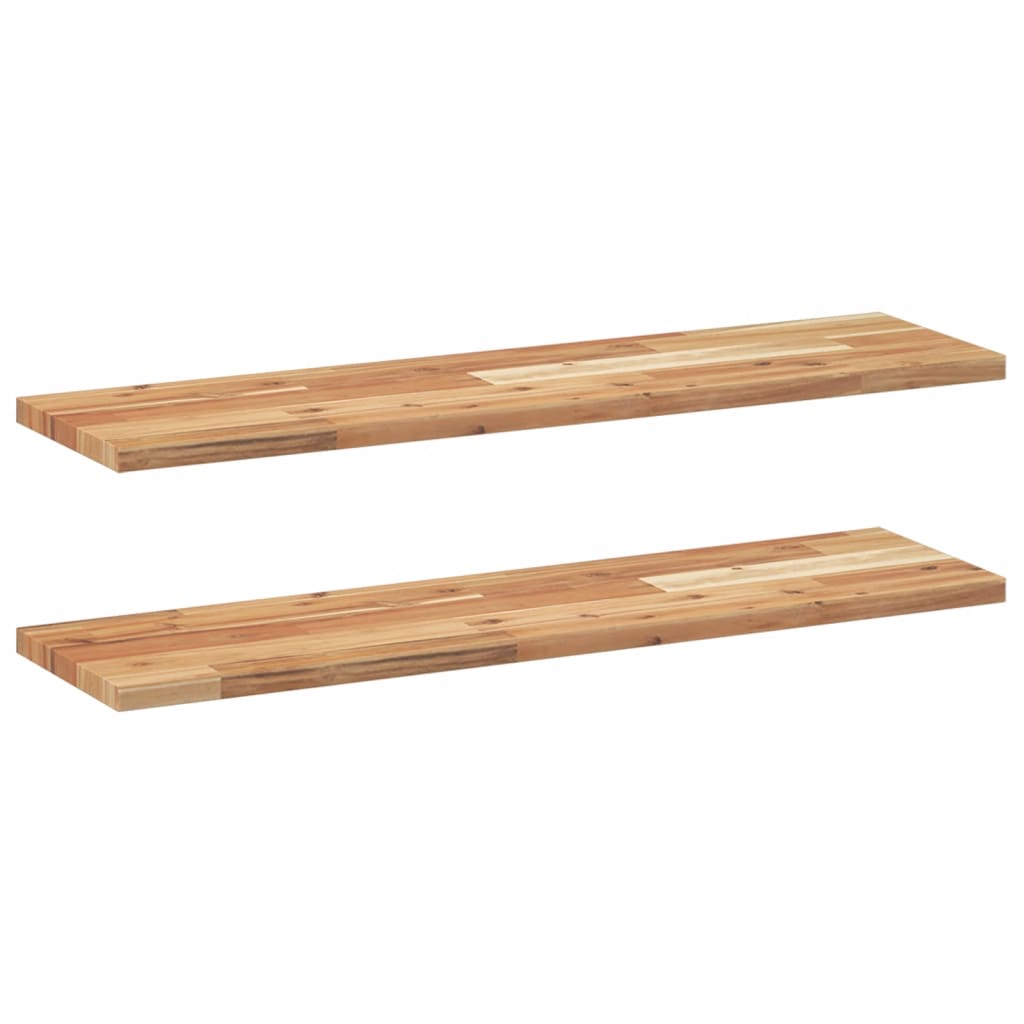 Floating Shelves 2 pcs 80x20x2 cm Oil Finished Solid Wood Acacia