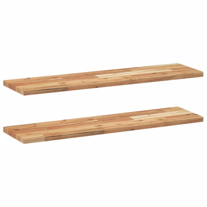 Floating Shelves 2 pcs 80x20x2 cm Oil Finished Solid Wood Acacia