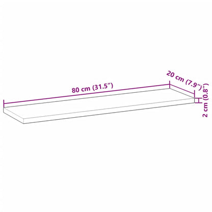 Floating Shelves 2 pcs 80x20x2 cm Oil Finished Solid Wood Acacia