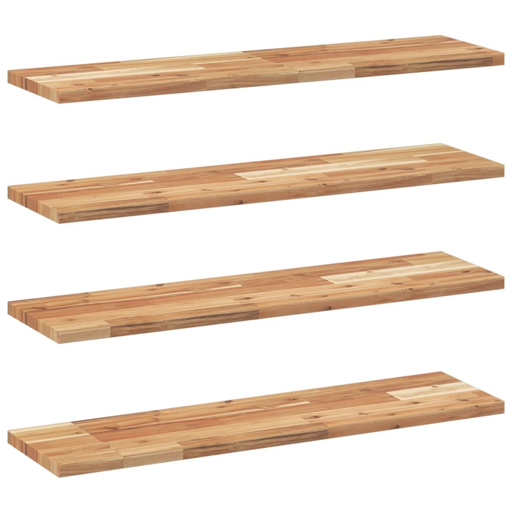 Floating Shelves 4 pcs 80x20x2 cm Oil Finished Solid Wood Acacia