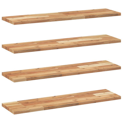 Floating Shelves 4 pcs 80x20x2 cm Oil Finished Solid Wood Acacia