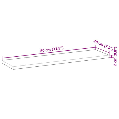 Floating Shelves 4 pcs 80x20x2 cm Oil Finished Solid Wood Acacia