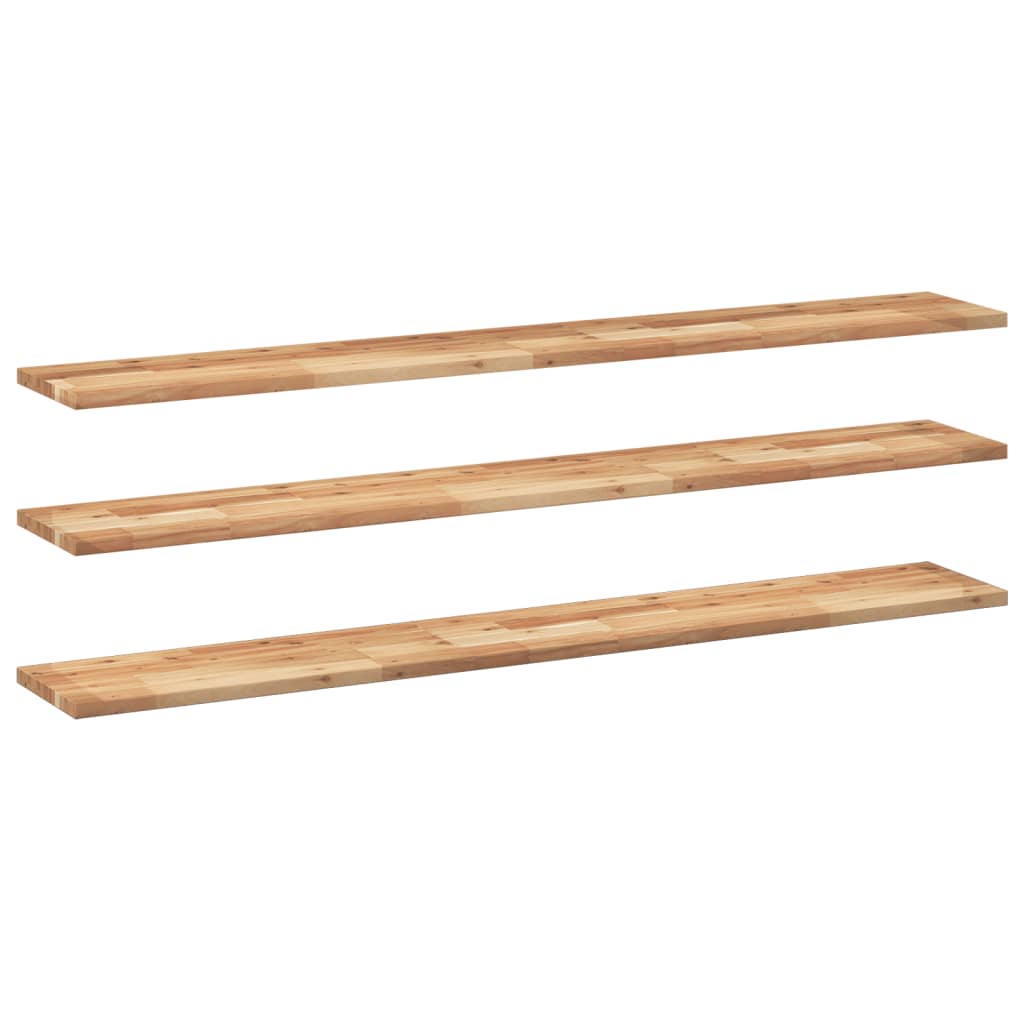 Floating Shelves 3 pcs 120x20x2 cm Oil Finished Solid Wood Acacia