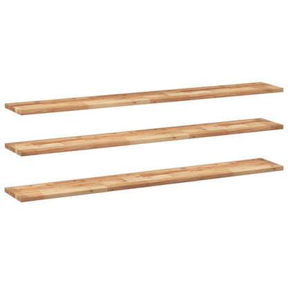 Floating Shelves 3 pcs 120x20x2 cm Oil Finished Solid Wood Acacia