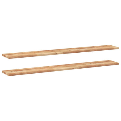 Floating Shelves 2 pcs 140x20x2 cm Oil Finished Solid Wood Acacia