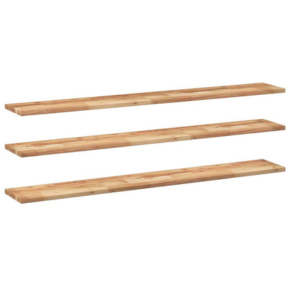 Floating Shelves 3 pcs 140x20x2 cm Oil Finished Solid Wood Acacia