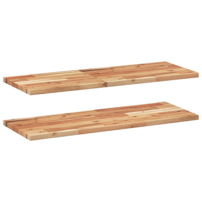 Floating Shelves 2 pcs 100x30x2 cm Oil Finished Solid Wood Acacia
