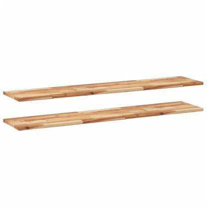 Floating Shelves 2 pcs 140x30x2 cm Oil Finished Solid Wood Acacia