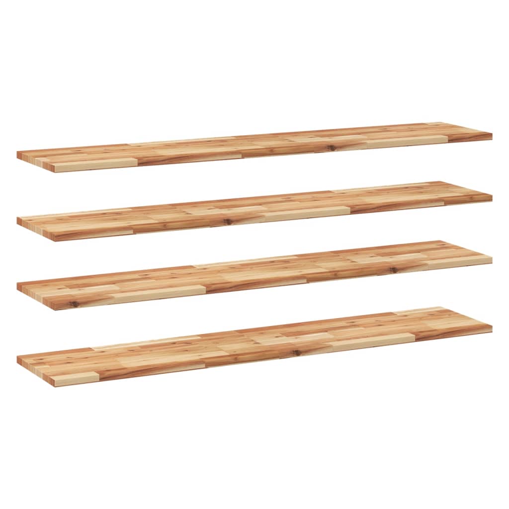 Floating Shelves 4 pcs 160x30x2 cm Oil Finished Solid Wood Acacia