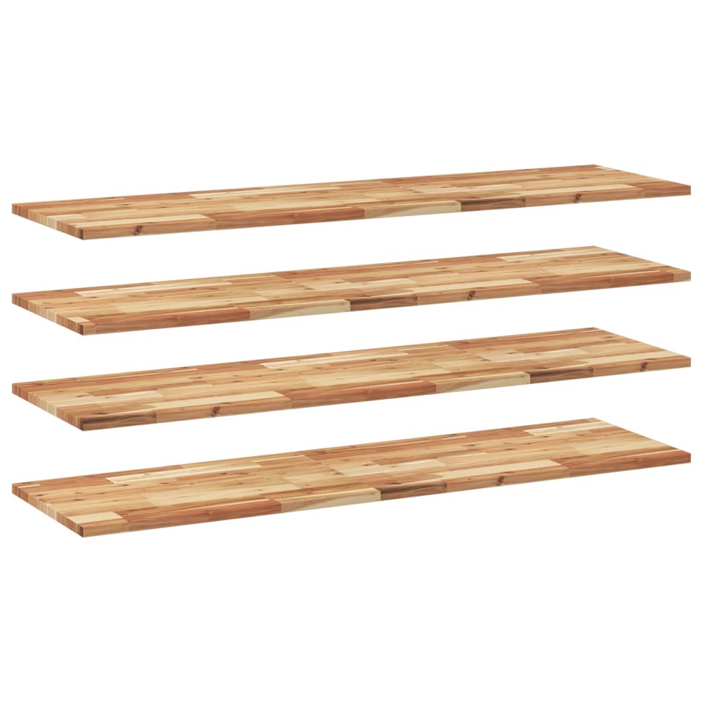 Floating Shelves 4 pcs 140x40x2 cm Oil Finished Solid Wood Acacia