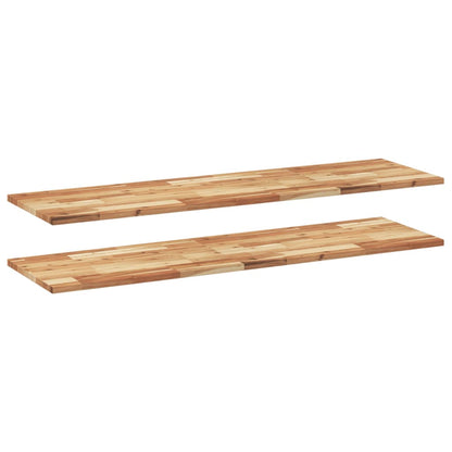 Floating Shelves 2 pcs 160x40x2 cm Oil Finished Solid Wood Acacia
