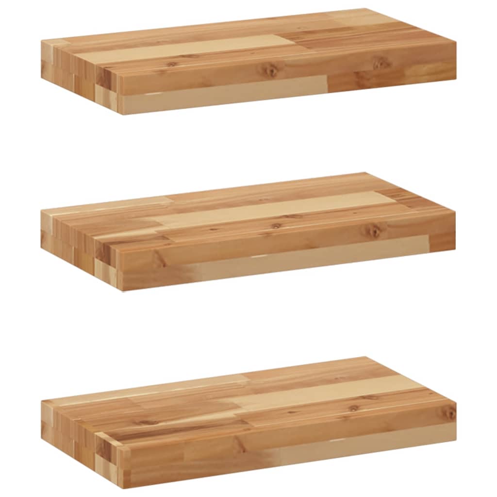 Floating Shelves 3 pcs 40x20x4 cm Oil Finished Solid Wood Acacia