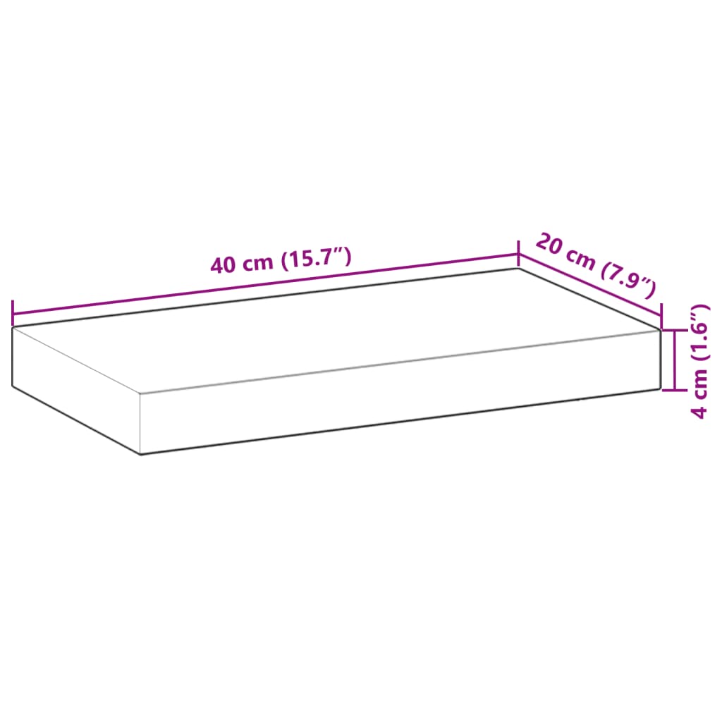 Floating Shelves 3 pcs 40x20x4 cm Oil Finished Solid Wood Acacia
