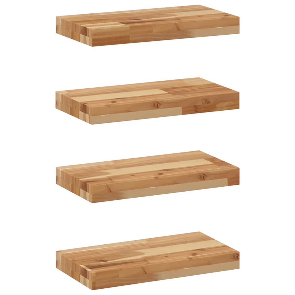 Floating Shelves 4 pcs 40x20x4 cm Oil Finished Solid Wood Acacia