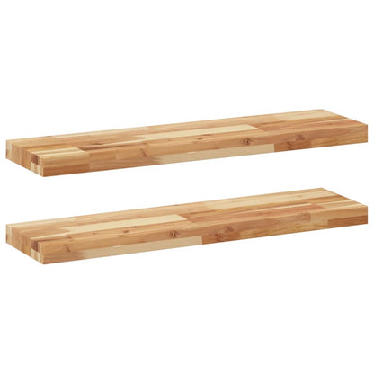 Floating Shelves 2 pcs 80x20x4 cm Oil Finished Solid Wood Acacia
