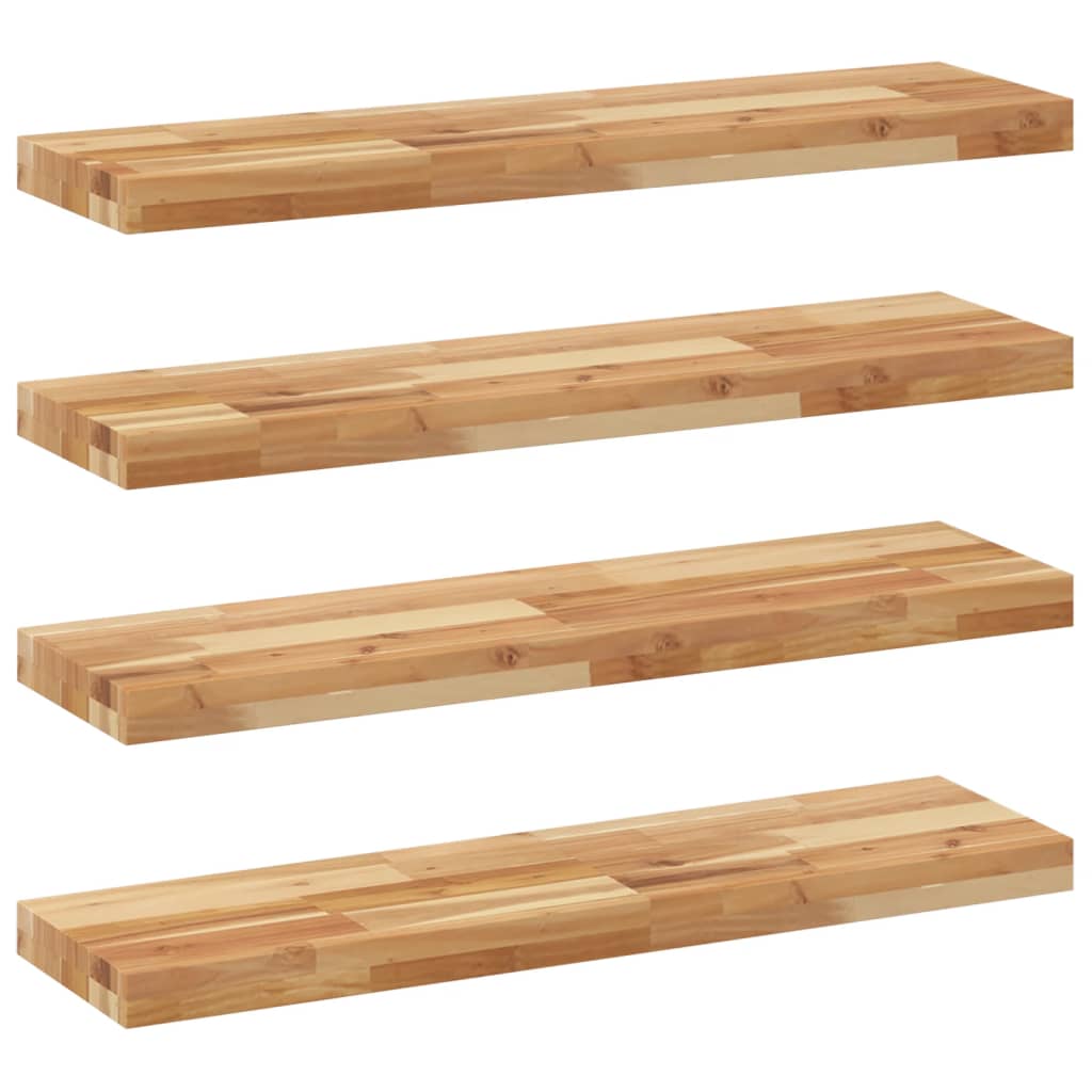 Floating Shelves 4 pcs 80x20x4 cm Oil Finished Solid Wood Acacia