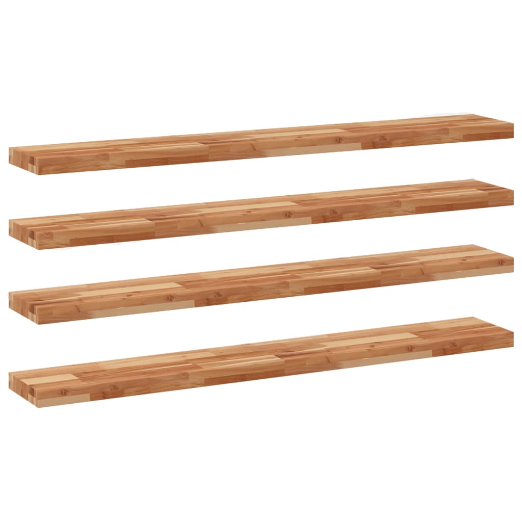 Floating Shelves 4 pcs 140x20x4 cm Oil Finished Solid Wood Acacia