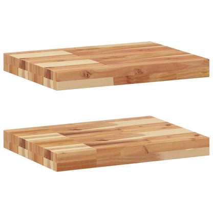 Floating Shelves 2 pcs 60x30x4 cm Oil Finished Solid Wood Acacia