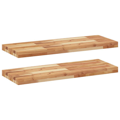 Floating Shelves 2 pcs 80x30x4 cm Oil Finished Solid Wood Acacia