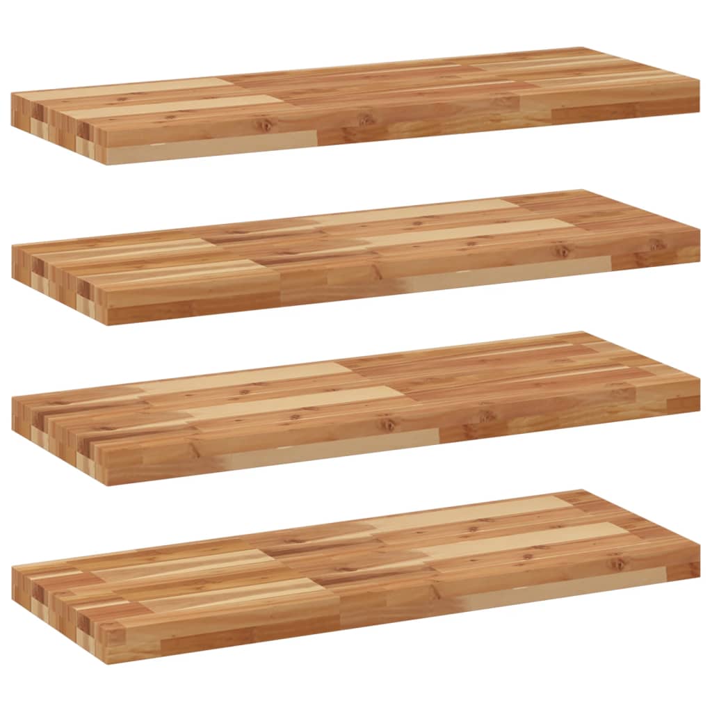 Floating Shelves 4 pcs 100x30x4 cm Oil Finished Solid Wood Acacia