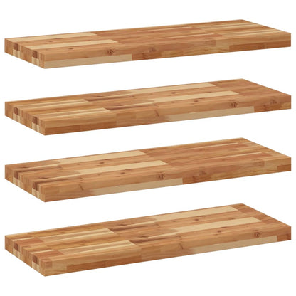 Floating Shelves 4 pcs 100x30x4 cm Oil Finished Solid Wood Acacia