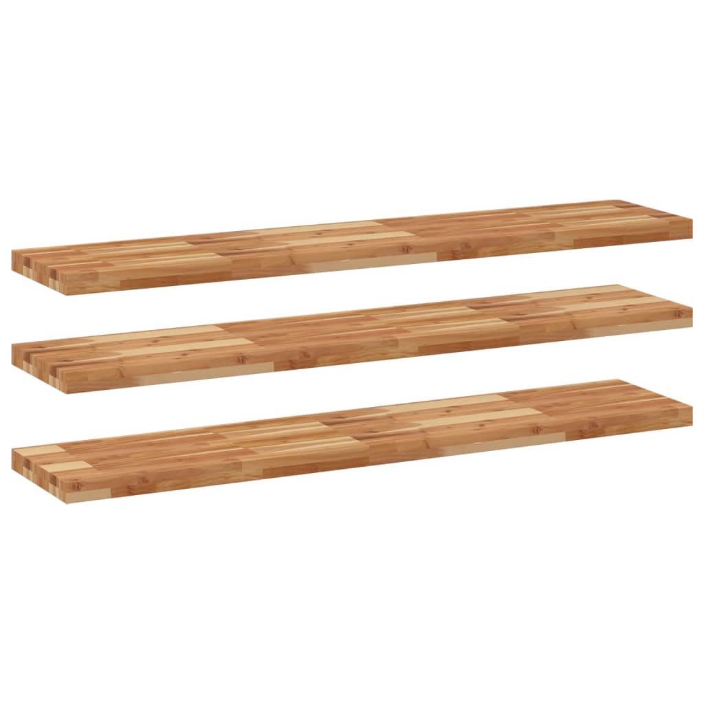 Floating Shelves 3 pcs 120x30x4 cm Oil Finished Solid Wood Acacia