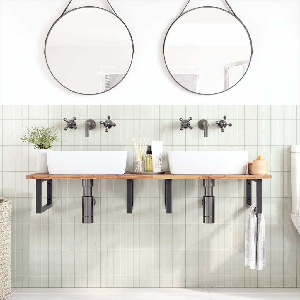 Bathroom Vanity Top Untreated 120x50x2 cm Solid Wood Acacia