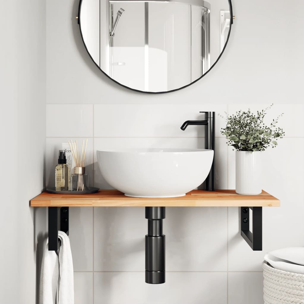 Bathroom Vanity Top Oil Finished 100x40x2 cm Solid Wood Acacia