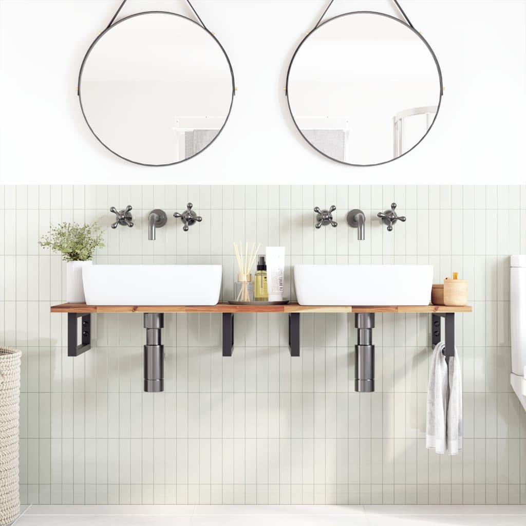 Bathroom Vanity Top Oil Finished 140x40x2 cm Solid Wood Acacia