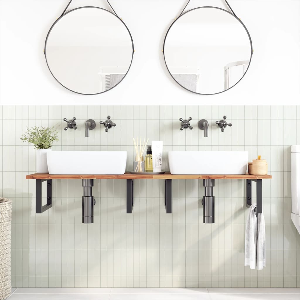 Bathroom Vanity Top Oil Finished 120x50x2 cm Solid Wood Acacia